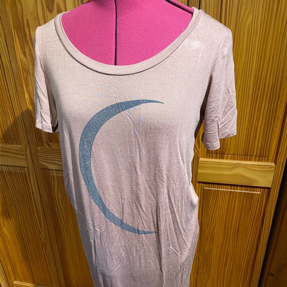 Boho Crescent Moon Shortsleeved Jersey Maxi Dress